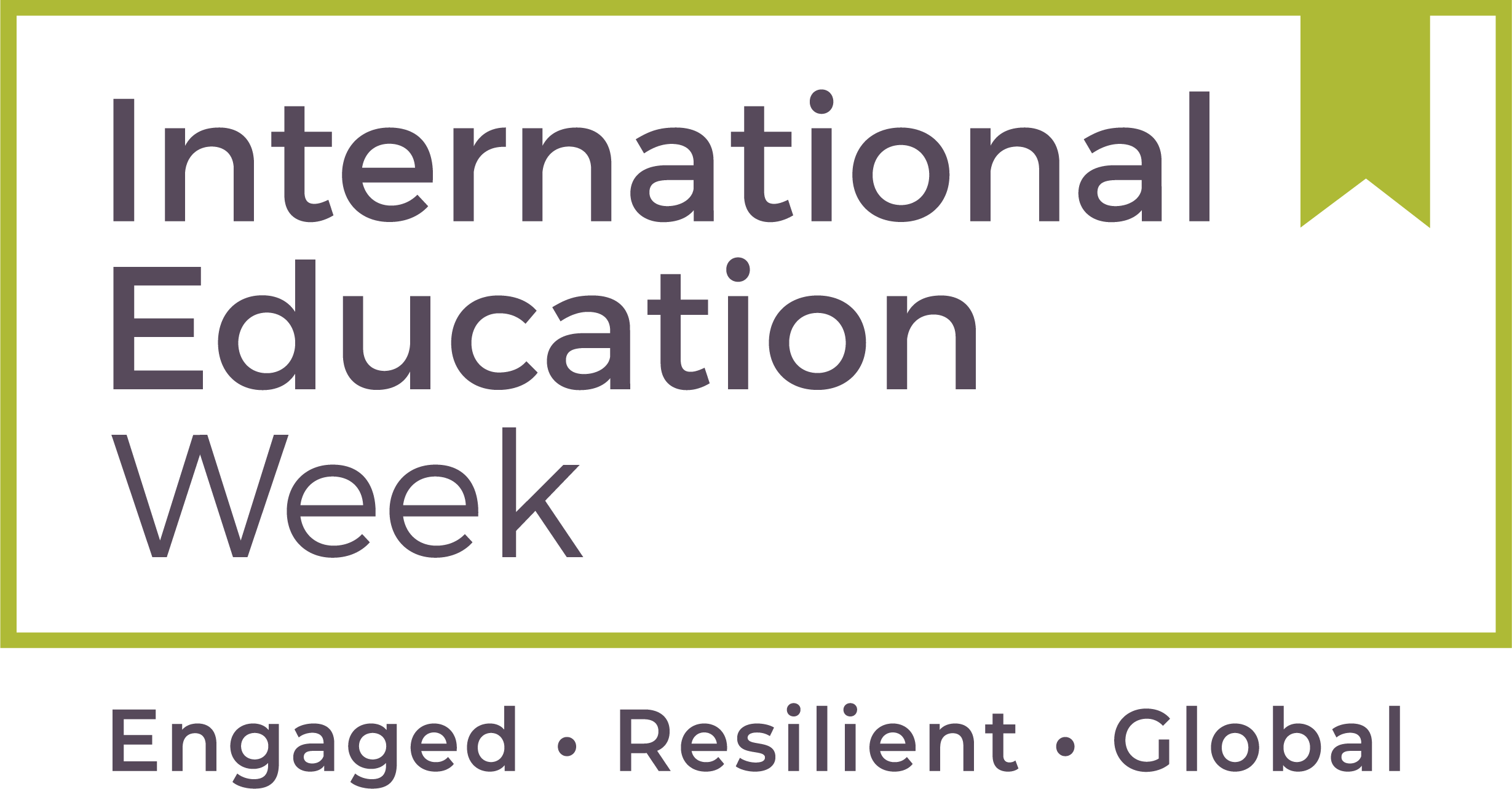 International Education Week 2020 Logo Engaged Resilient Global